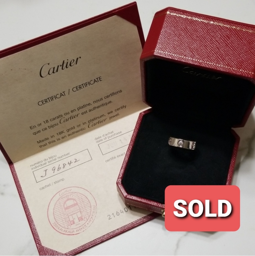 ❌SOLD❌ Cartier 3 Diamond Love Ring 5.5mm
